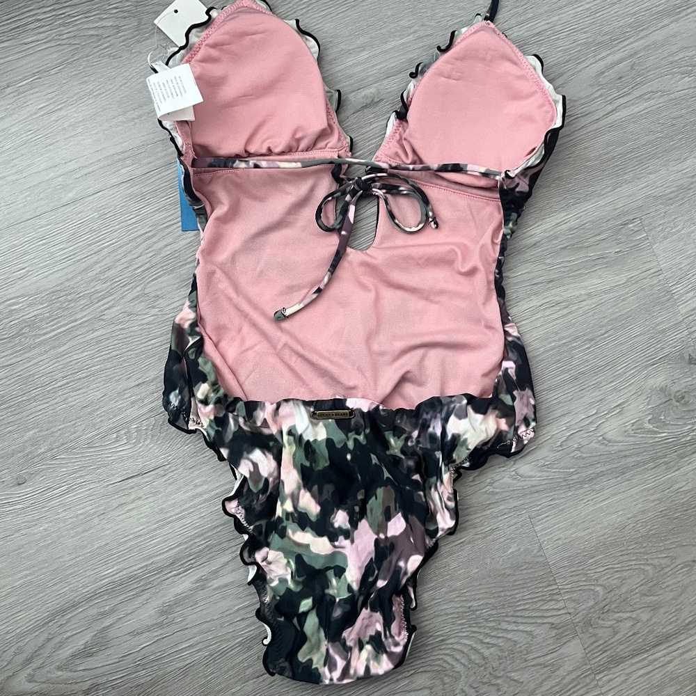 (NWT) Lucky Brand Smokescreen Monokini One-Piece Swimsuit Size XS - Picture 5 of 12
